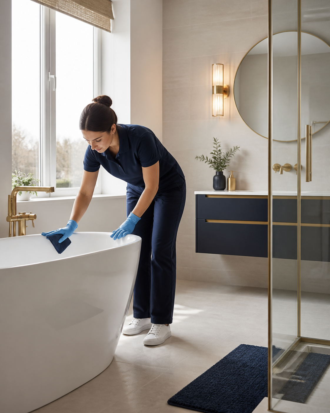 Detailed bathroom cleaning